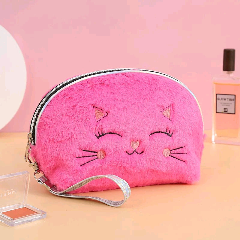 Fuzzy Kitty Makeup Bag – Soft, Sassy & Purr-fectly