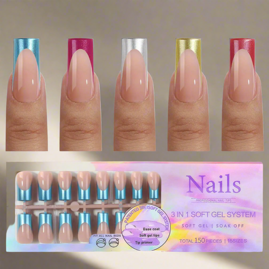 "Spoiled Luxe Chrome Tips – 3-in-1 Gel Shine Set"
Bold,Bright,Bougie
