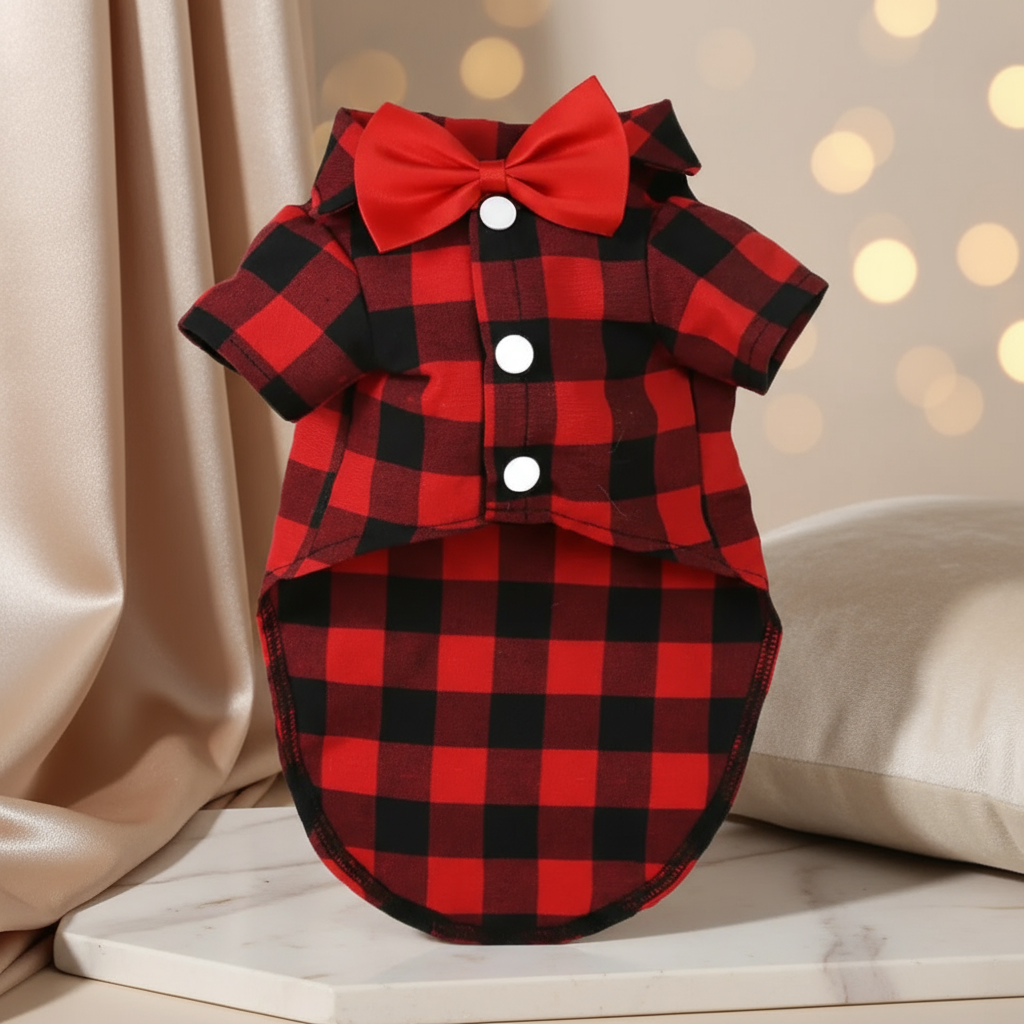 The Dapper Flannel Pup Shirt