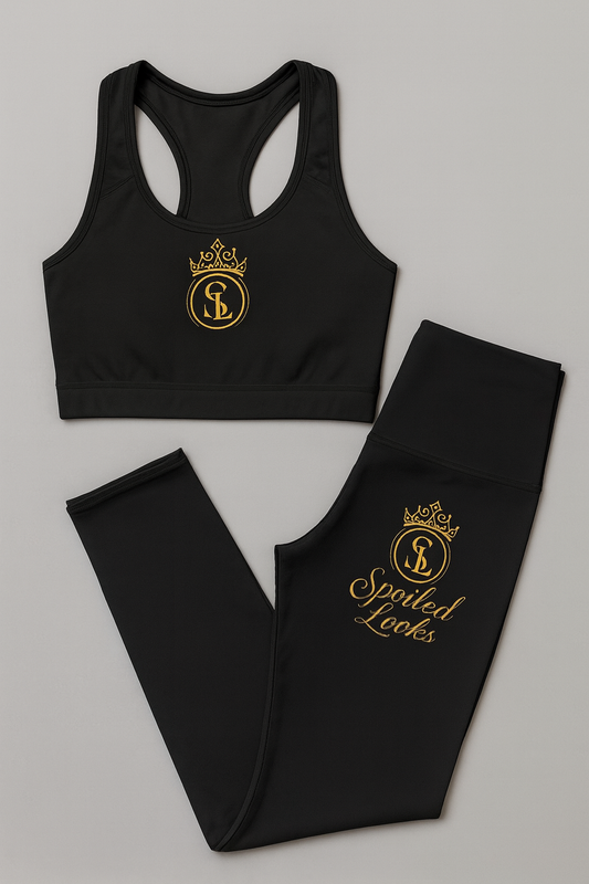 Spoiled Looks Luxe Active Set – Black & Gold