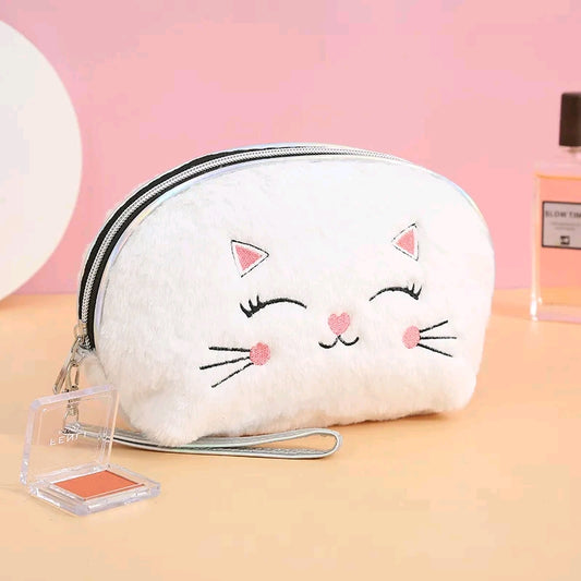 Fuzzy Kitty Makeup Bag – Soft, Sassy & Purr-fectly