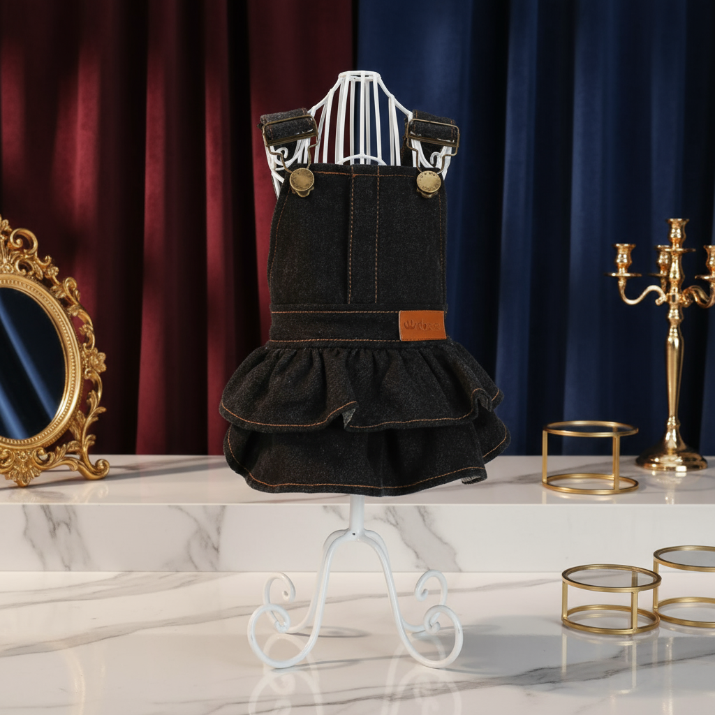 Denim Ruffle Dress – Luxury Pet Overall