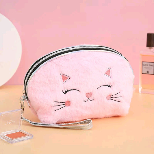 Fuzzy Kitty Makeup Bag – Soft, Sassy & Purr-fectly